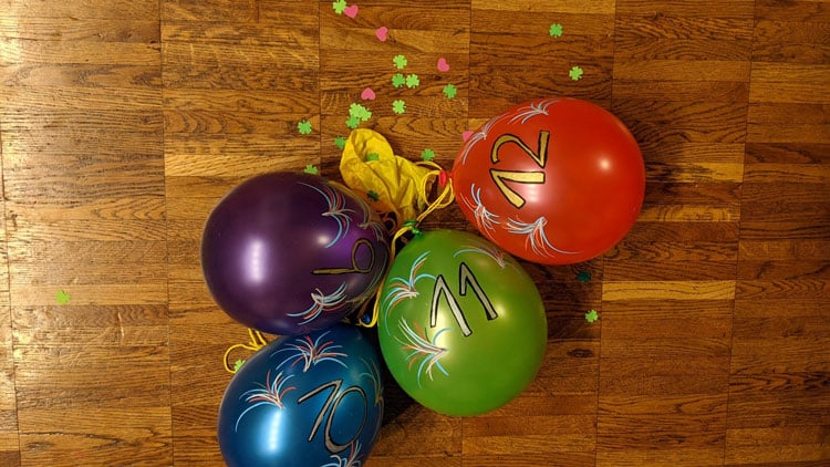 Luftballons mit Konfetti
