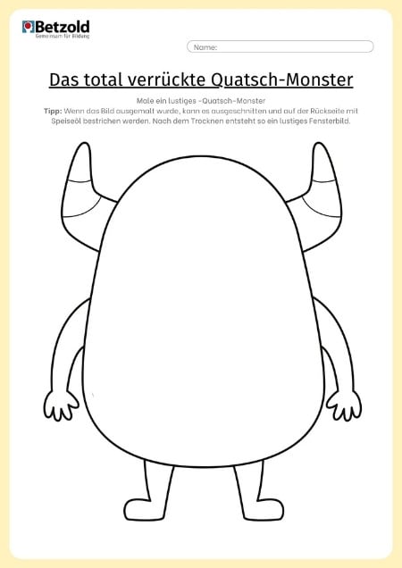 Ausmalbild: Lustiges Monster