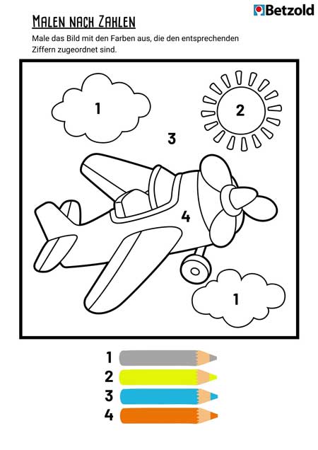Malen nach Zahlen: Flugzeug