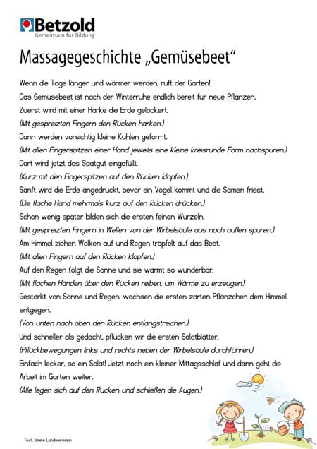 Massagegeschichte: Gemüsebeet