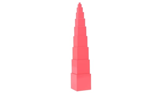 Rosa Turm auf weißem Hintergrund