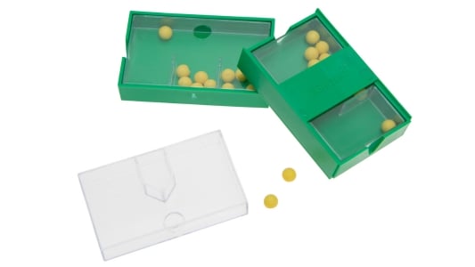 Multi-Split Box in grün mit gelben Kügelchen