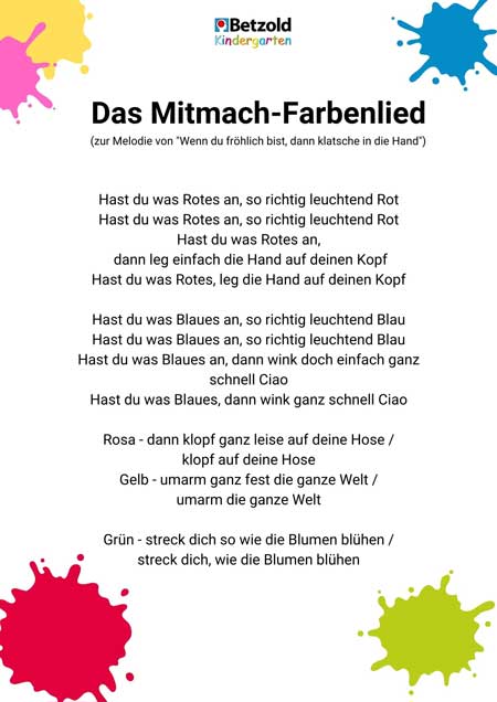 Lied: Das Mitmach-Farbenlied