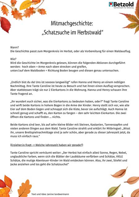 Mitmachgeschichte: Schatzsuche im Herbst