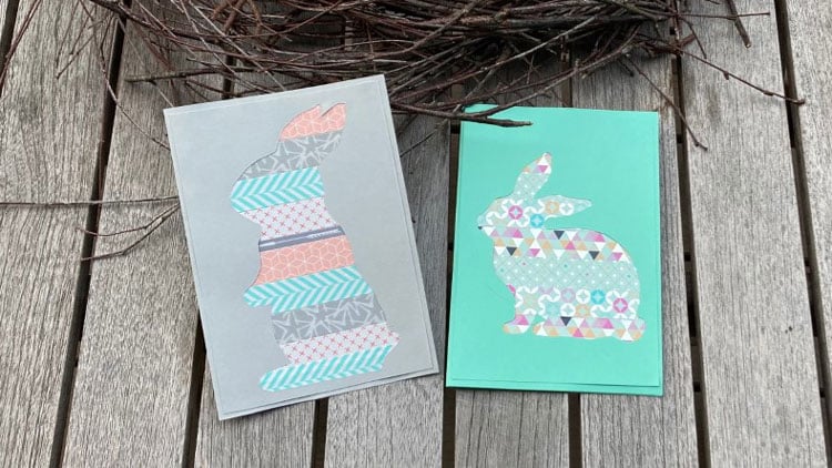 Osterkarte Washi-Tape Hase