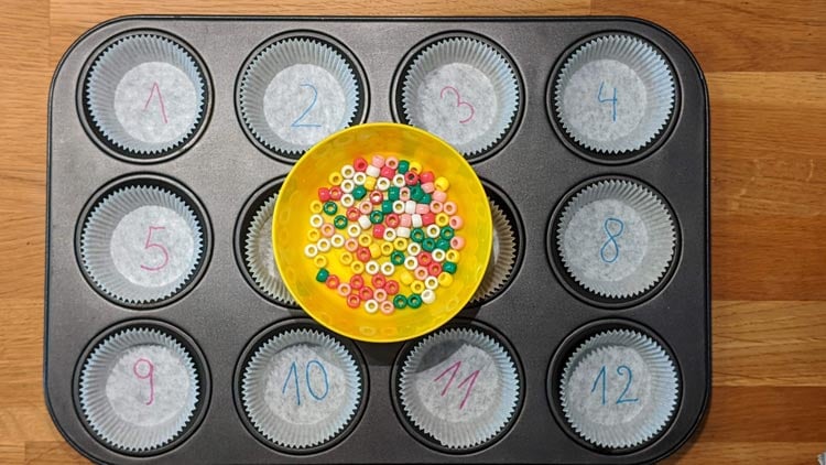 Muffinblech mit Zahlen