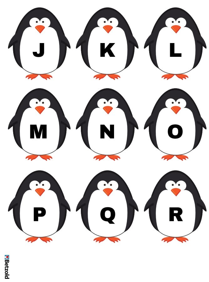 Buchstaben-Nachspuren: Pinguine