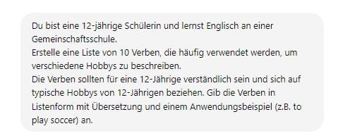 Prompt für den Unterricht