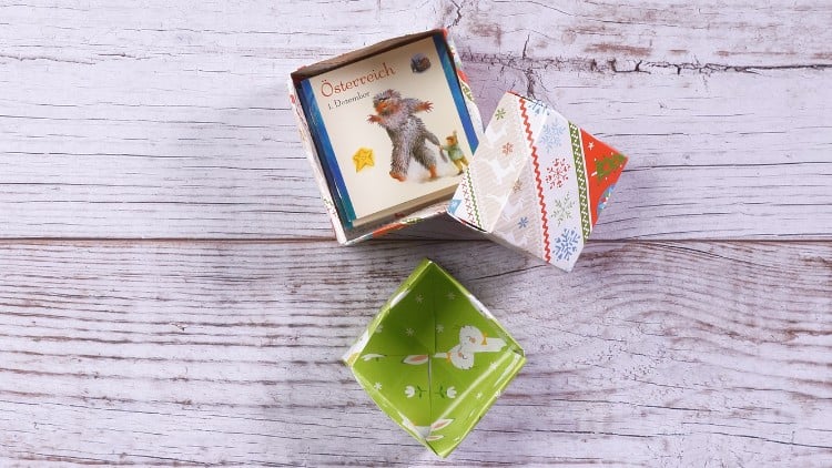 Mit Geschenkpapier können auch Origami-Ideen umgesetzt werden.