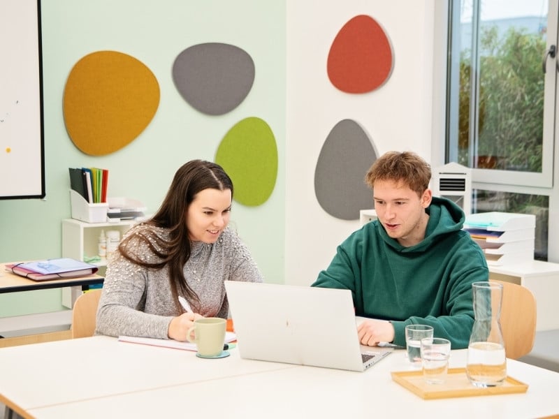 Konzentration Schallschutz Büro mit Schallschutz-Elementen an der Wand