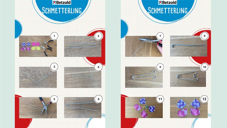 Bastelanleitung Muttertagskarte: Fliegender Schmetterling