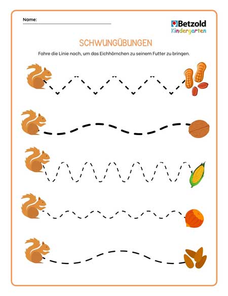 Schwungübung: Eichhörnchen