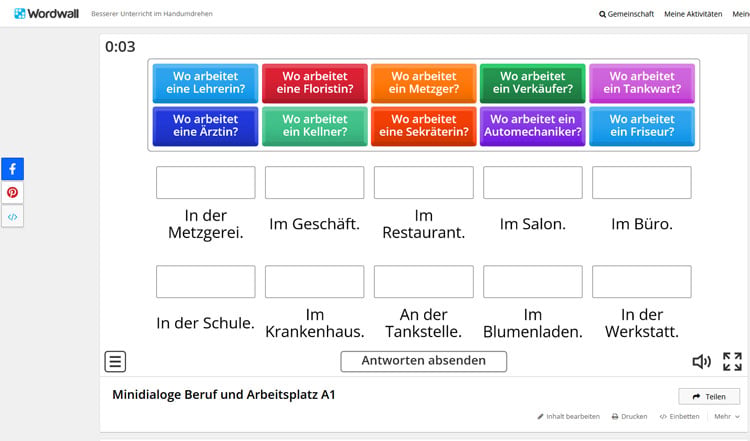 Minidialog Arbeitsplatz