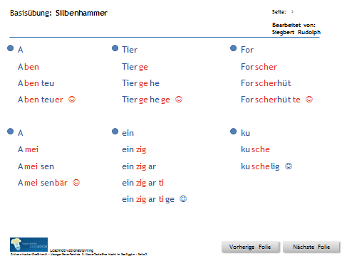 Beispiel für Silbenübung
