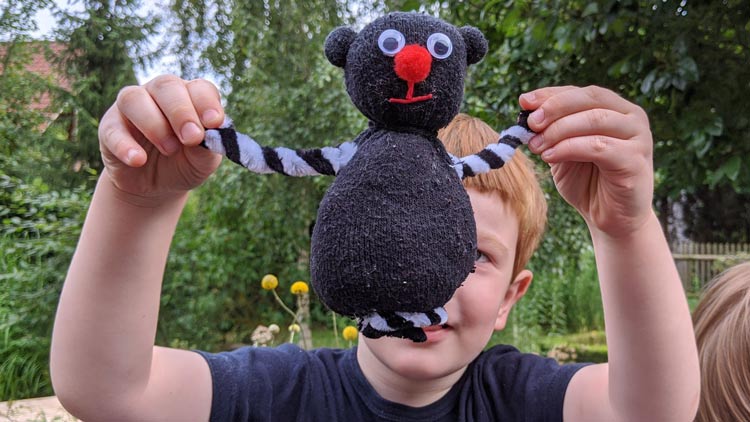 Sockenbär ohne Nähen gebastelt.