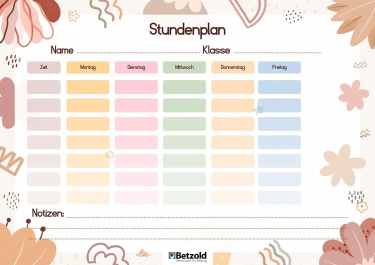 Stundenplan Blumen