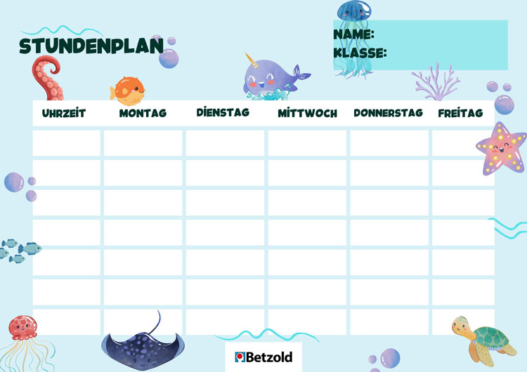 Stundenplan Unter dem Meer