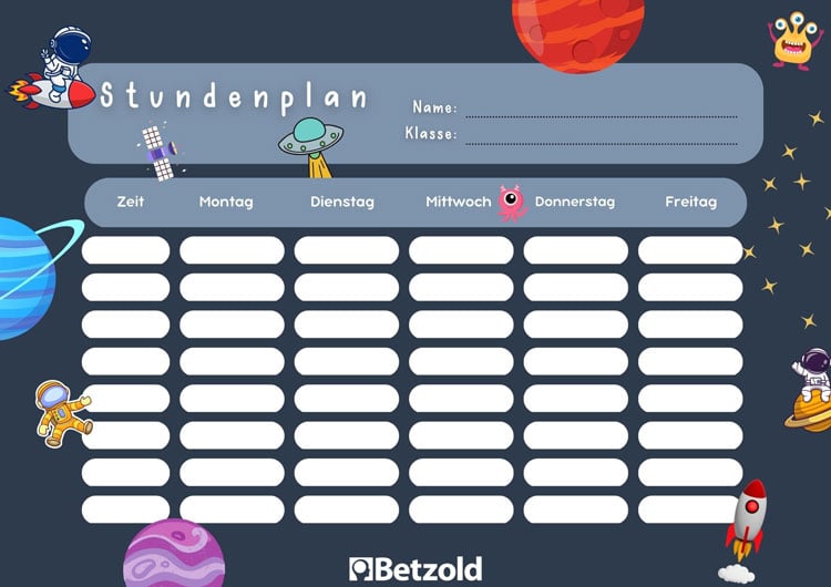 Stundenplan Weltall