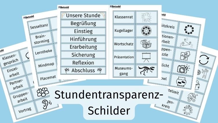 Stundentransparenz-Schilder