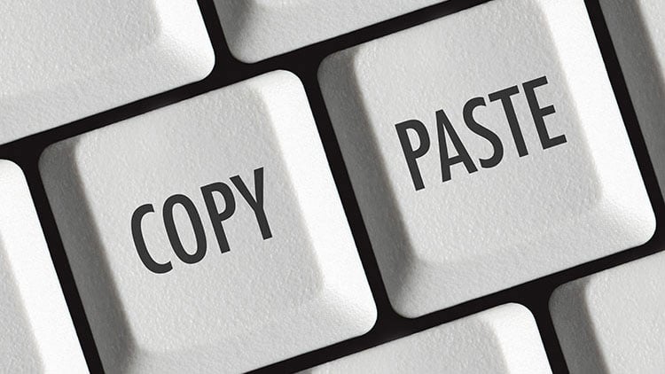 Tastatur mit Aufschrift Copy und Paste
