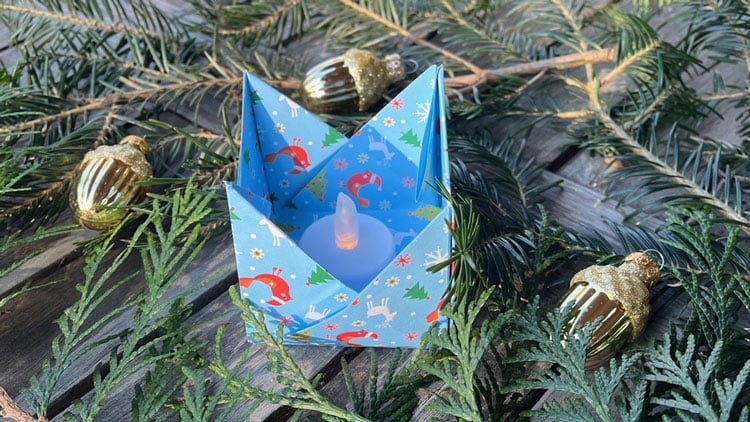 Teelichthalter aus Papier