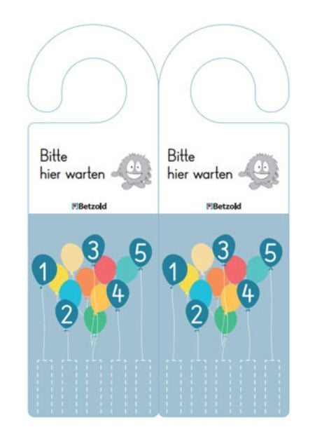 Türanhänger mit 5 Feldern für Toilettentüren