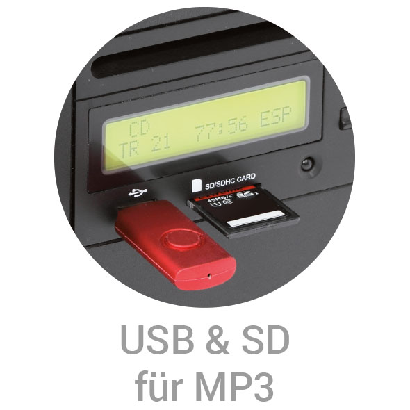  CD, USB, SD-Karte für MP3