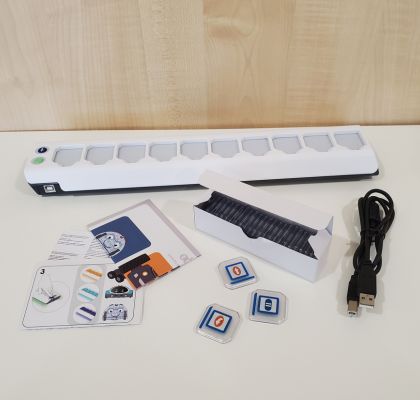 Blue-Bot Programmierleiste Verpackung und Inhalt