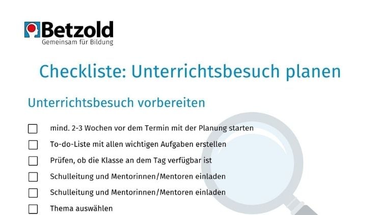 Checkliste Unterrichtsbesuch
