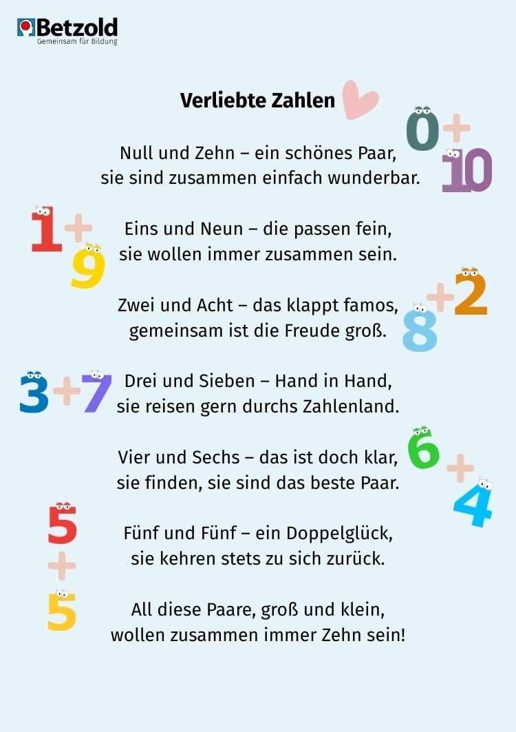 Reim zu verliebten Zahlen