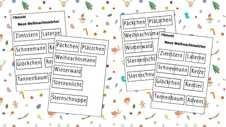 Weihnachtswoerter zur Silbentrennung