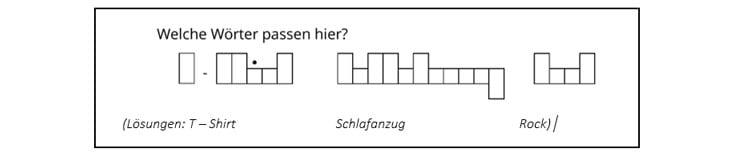 Wortschatzübung: Kästchenaufgabe