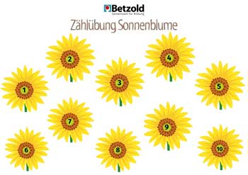 Zählübung: Sonnenblumen