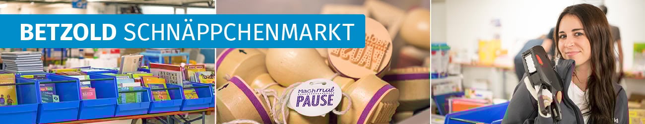 Banner mit Eindrücken vom Schnäppchenmarkt