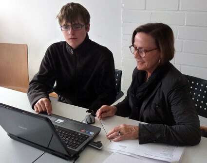 Bewerbungstraining am Laptop