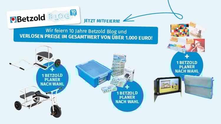 Abbildung aller Preise des Jubiläumsgewinnspiels im Betzold Blog