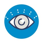 Fokussiertes Lernen Icon mit geöffnetem Auge