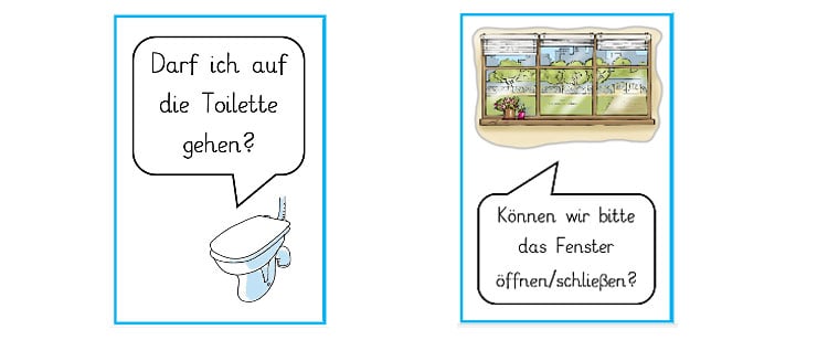 DaZ: Piktogramme für Alltagssätze