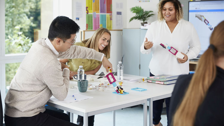 Lehrende arbeiten mit LEGO Education