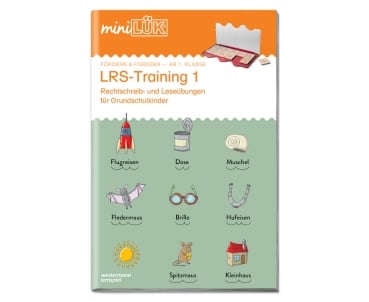 miniLÜK LRS-Training 1 diverse Gegenstände mit Silbenkennzeichnung als Cover des Produkts auf weißem Hintergrund