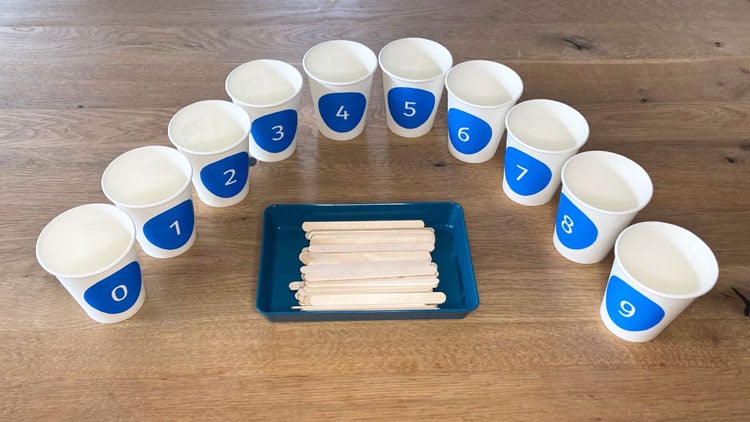 Zahlen für Pappbecher