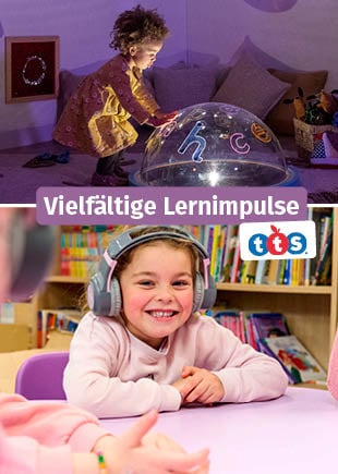 Vielfältige Lernimpulse von tts: Kinder mit Kopfhörer und Kuppel-Projektor