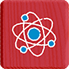 Icon für Wissenschaft auf rotem Hintergrund