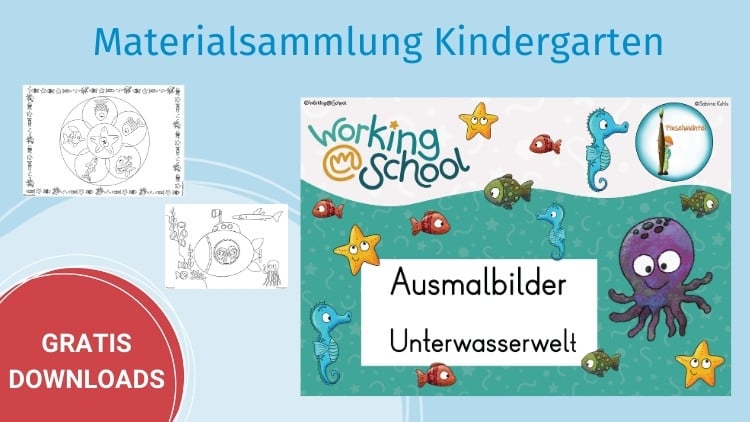 Materialsammlung mit vielen Downloads für den Kindergarten - zum Beispiel Ausmalbilder
